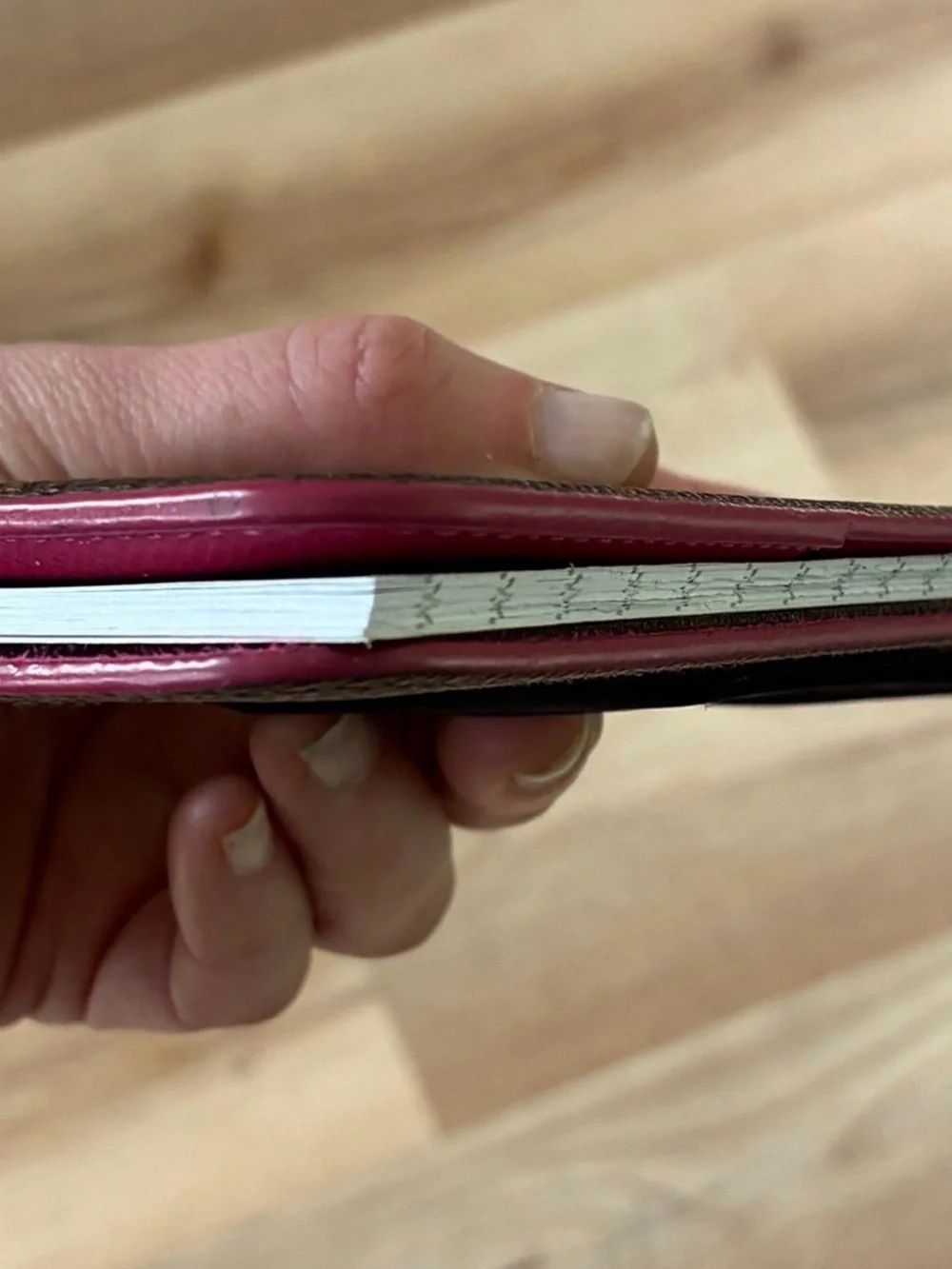 Upcycled Monogram Notebook Wallet Card Holder Handmade Organizer